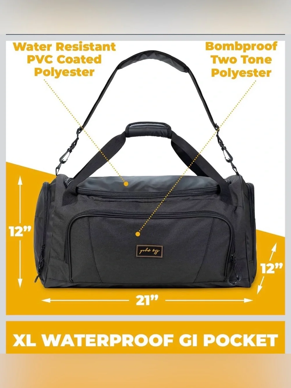 Gold BJJ Randori Black Men’s Duffle Bag